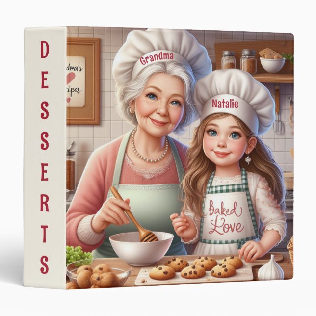 Grandma and Granddaughter Dessert Recipes Binder (Front/Spine)