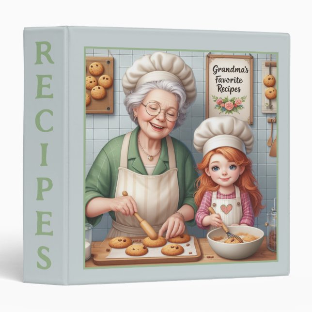 Grandma and Granddaughter Favourite Recipes Binder (Front/Spine)