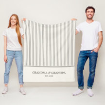 Grandma and Grandpa Classic Neutral Ticking Stripe