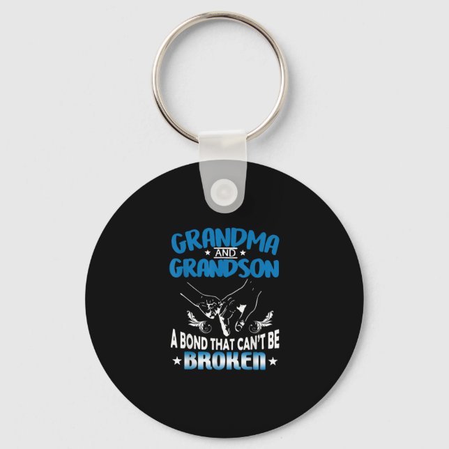 Grandma And Grandson A Bond That Can’t Be Broken Keychain (Front)