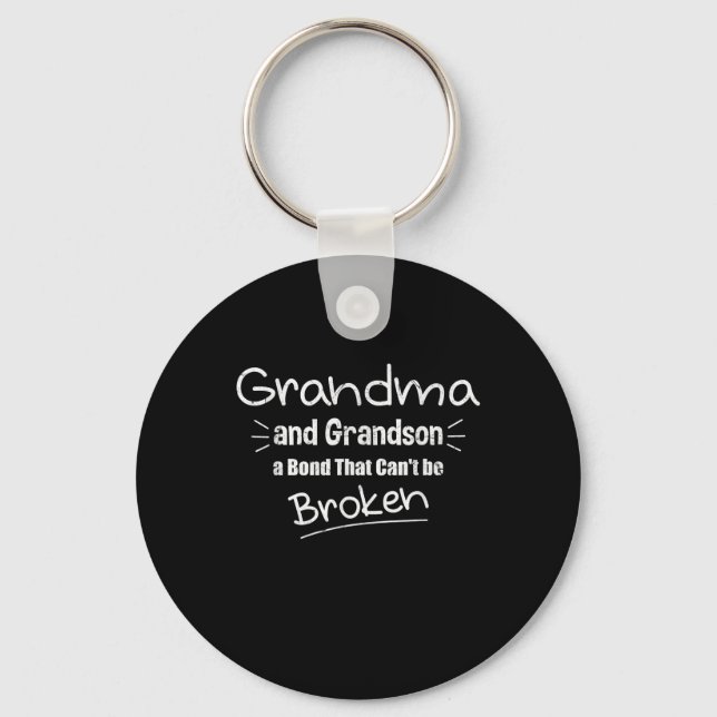 Grandma And Grandson A Bond That Cant Be Broken Keychain (Front)