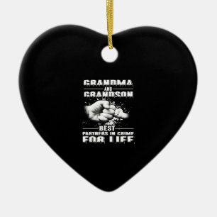 Grandma And Grandson Best Partners Crime For Life Ceramic Ornament
