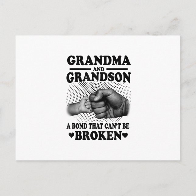 Grandma And Grandson Bond That Cant Be Broken Gift Announcement Postcard (Front)