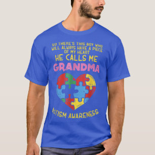 Grandma Autism Awareness  Austistic Boy Piece My H T-Shirt