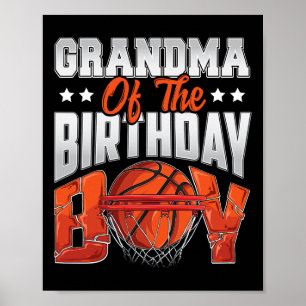 Grandma basketball birthday Boy Family Baller b-da Poster