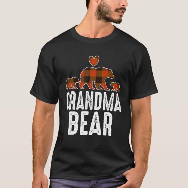 Grandma Bear 2 Cubs Christmas Grandma Bear Pajama T-Shirt (Front)