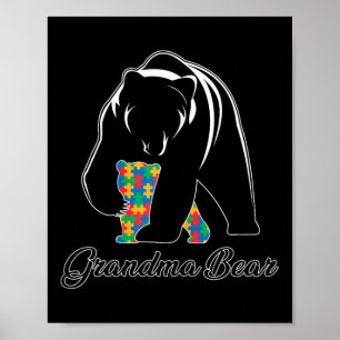 Grandma Bear Autism Shirts Family Grandma Autism A Poster