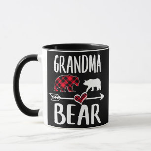 Grandma Bear Buffalo Red Plaid Christmas Pajama Mug