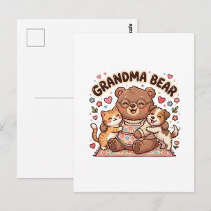  Grandma Bear Cute Hug Postcard