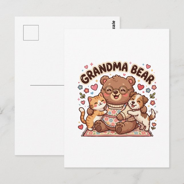  Grandma Bear Cute Hug Postcard (Front/Back)