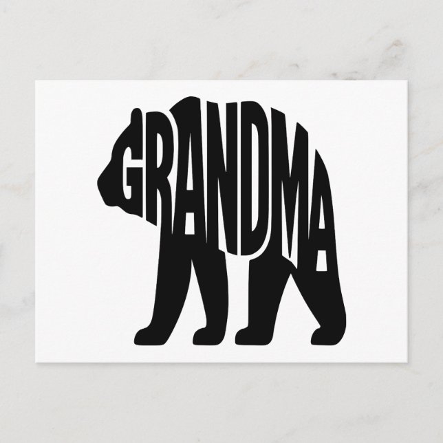 Grandma Bear Holiday Postcard (Front)