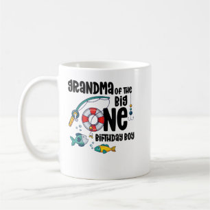 Grandma Big One 1-Year-Old Boy Fishing Birthday T- Coffee Mug
