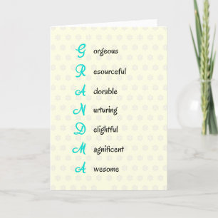 Grandma birthday appreciation text card