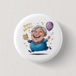 Grandma Birthday Celebration 1 Inch Round Button