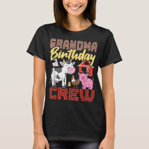 Grandma Birthday Crew Farm Animals Birthday Party T-Shirt