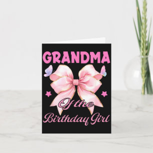 Grandma birthday girl matching coquette pink bow card