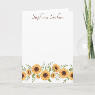 Grandma Birthday Sunflower Botanical Floral Note Card