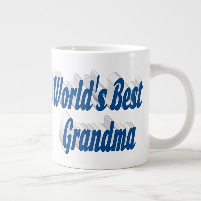 Grandma blue half typography  large coffee mug (Right)