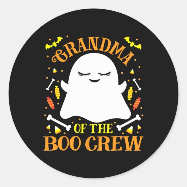 Grandma Boo Crew Ghost Matching Family Set Hallowe Classic Round Sticker (Front)