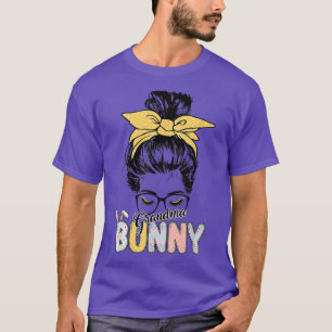Grandma Bunny Messy Bun Easter Day Family Apparel T-Shirt