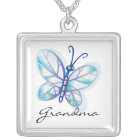Grandma Butterfly Grandparents Necklace