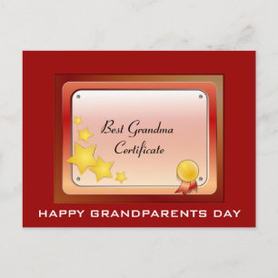 Grandma Certificate Postcard (Personalize)
