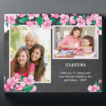 Grandma Chalkboard and Cherry Blossom 2 Photo Plaque<br><div class="desc">Floral photo plaque to personalized for your grandma. The photo template is set up ready for you to add two of your favourite family photos and, you can also add your custom message and/or name(s). The design features pink cherry blossom on a distressed chalkboard background with white typography. "GRANDMA" is...</div>