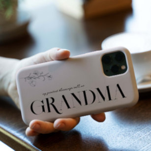 Grandma   Chic Boho Lettering & Floral iPhone 15 Pro Case