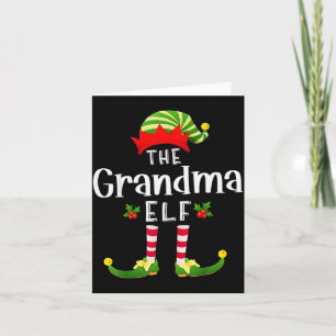 Grandma Christmas Elf Matching Pajama X-mas Party  Card