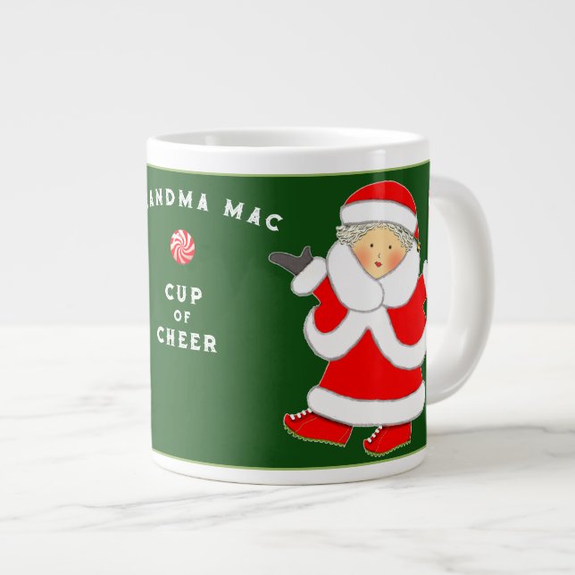 Grandma Christmas Holiday Giant Mug (Front Right)