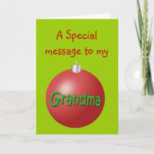Grandma Christmas ornament card