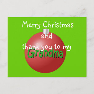 Grandma  Christmas ornament postcard