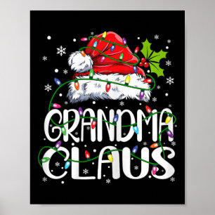 Grandma Claus Christmas Lights Pajama Family Match Poster