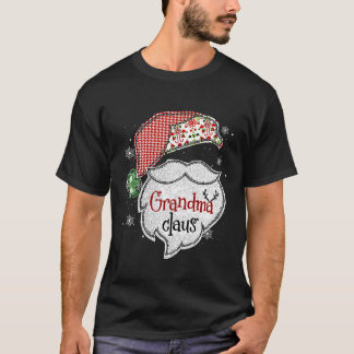 Grandma Claus Christmas Lights Pajama Family Match T-Shirt