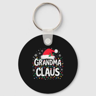 Grandma Claus Christmas Lights Santa Family Matchi Keychain