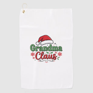 Grandma Claus Christmas Santa Hat Golf Towel