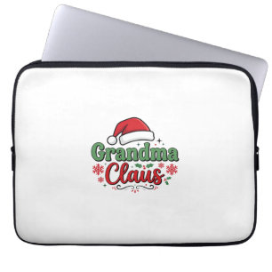Grandma Claus Christmas Santa Hat Laptop Sleeve