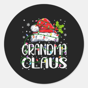 Grandma Claus Christmas Santa Matching Family Xmas Classic Round Sticker