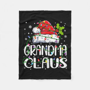 Grandma Claus Christmas Santa Matching Family Xmas Fleece Blanket