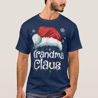 Grandma Claus Funny Grandma Santa Pyjamas Christma T-Shirt