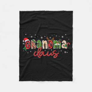 Grandma Claus Santa Claus Family Matching Christma Fleece Blanket