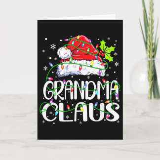 Grandma Claus Shirt Christmas Lights Pajama Family Card