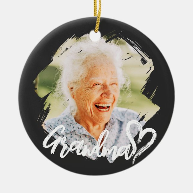 Grandma Cool Modern Simple Grunge Ceramic Ornament (Front)