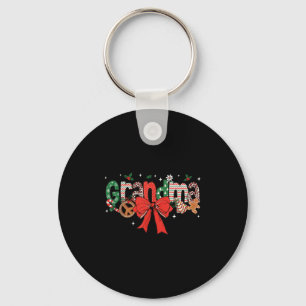 Grandma Coquette Bow Christmas Merry Xmas Family M Keychain