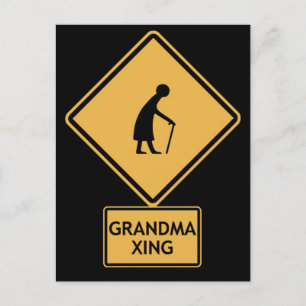 grandma crossing postcard