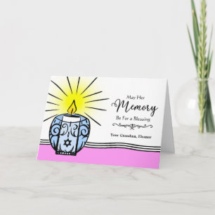 Grandma Custom Yahrzeit Anniversary of Death Card