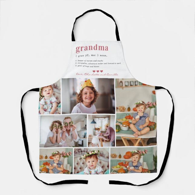 Grandma Definition | 8 Photo Personalized Apron (Front)