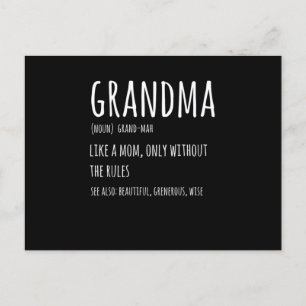 Grandma Definition Funny Gift for Grandmother Desi Postcard