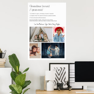 Grandma Definition Personalized 4 photo collage Poster