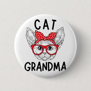 Grandma Devon Rex Cat Lovers Cat Nana Mother's Day 2 Inch Round Button